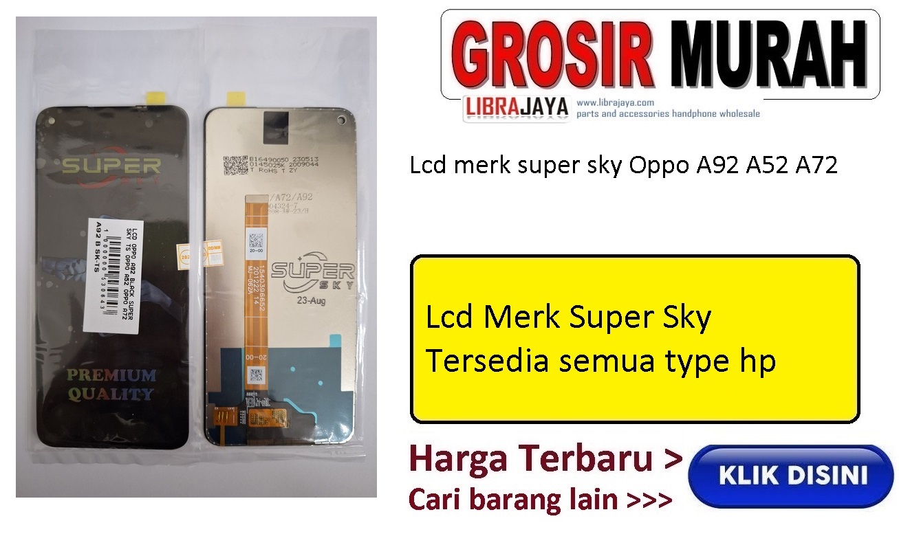Oppo A92 A52 A72 Lcd Merk Super Sky Display Digitizer Touch Screen