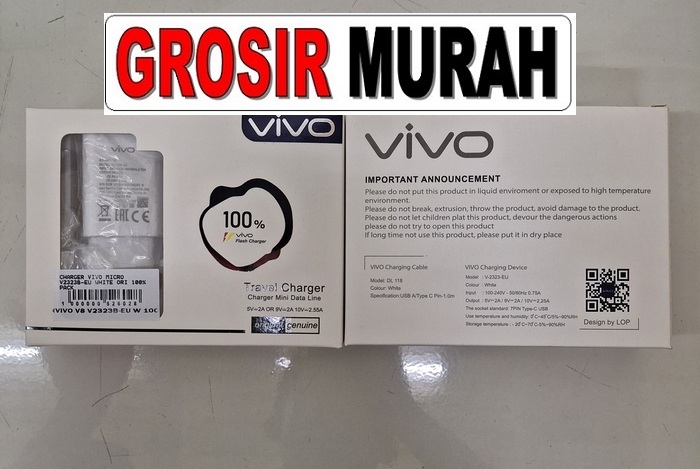 Vivo Micro V2323B-EU Sparepart Hp Micro Adaptor Charge Fast Charging Casan
