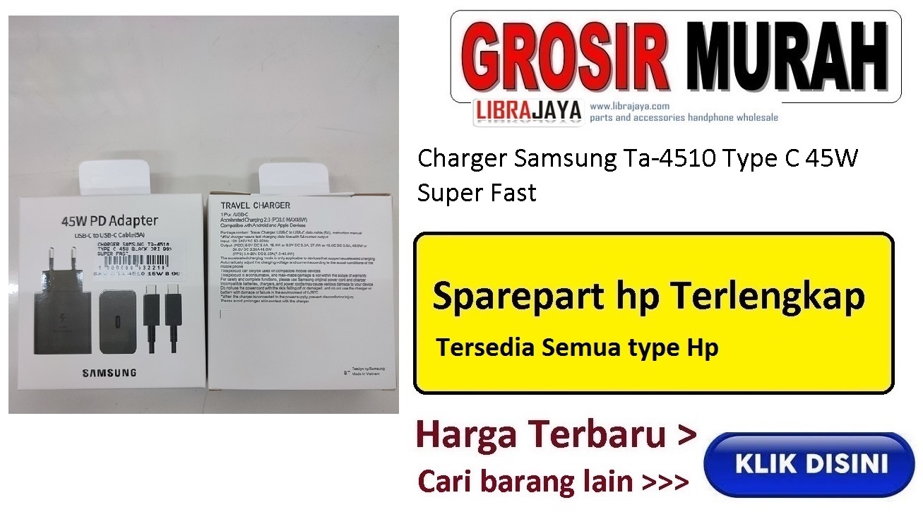 Charger Samsung Ta-4510 Type C 45W Super Fast