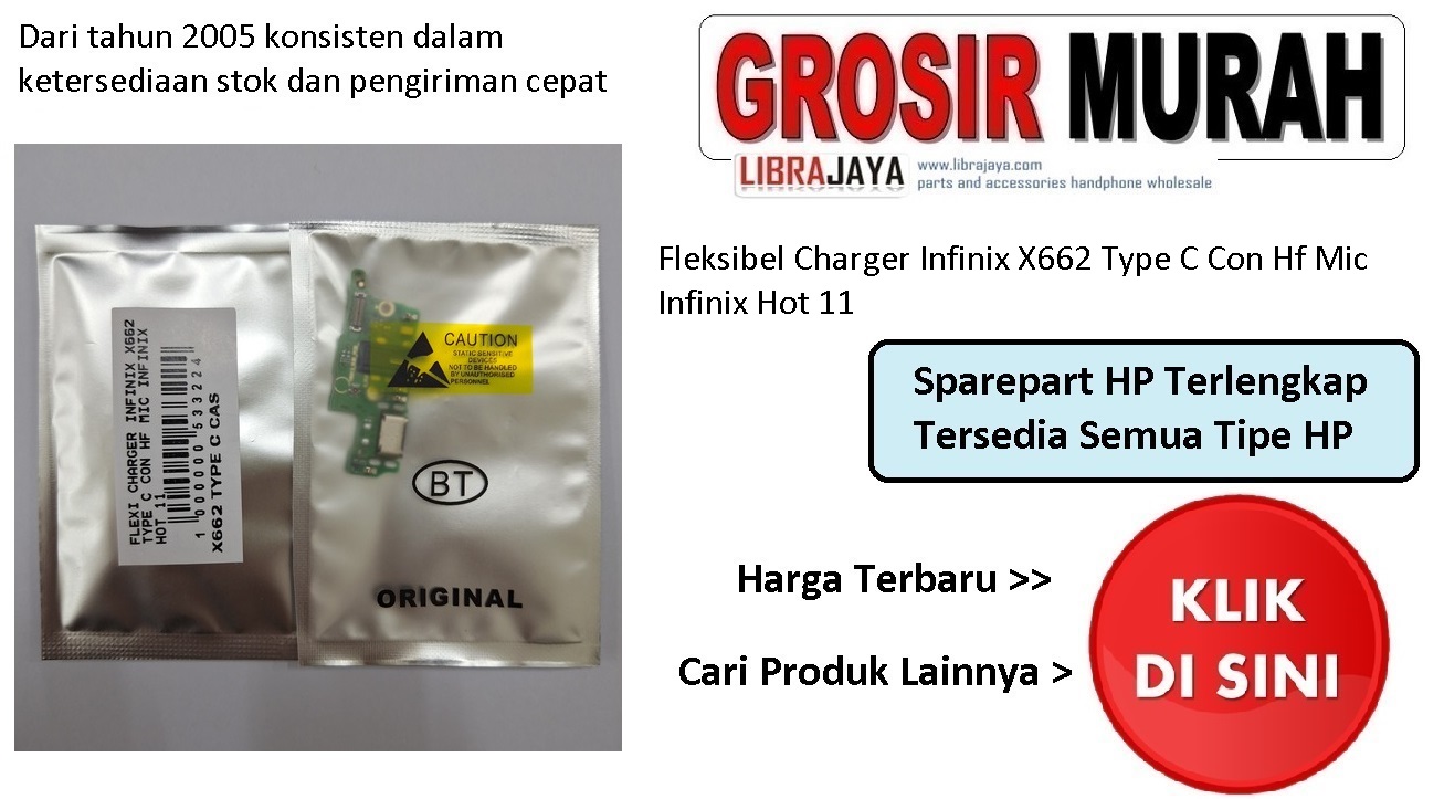 Jual Flexi Charger Infinix X662 Type C Fleksibel Flexible Fleksi Flexibel Flex Con Tc Connector Pcb Konektor cas papan charging