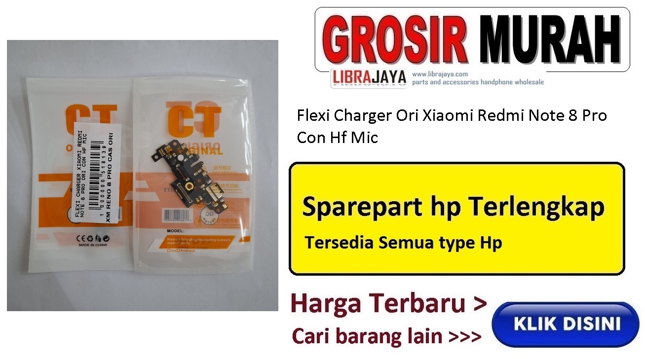 Fleksibel Charger Xiaomi Redmi Note 8 Pro Ori Con Hf Mic