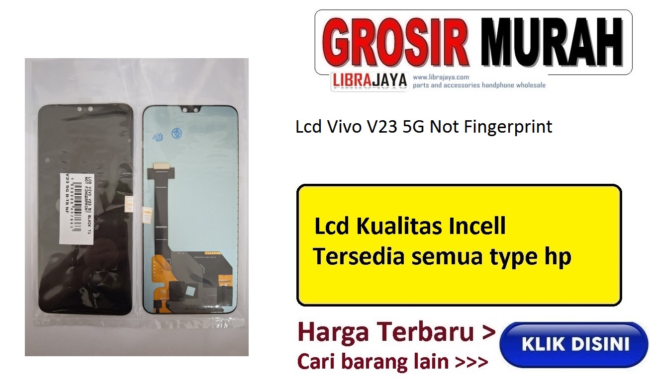 V23 5G Not Fingerprint Lcd Kualitas Incell Display Digitizer Touch Screen