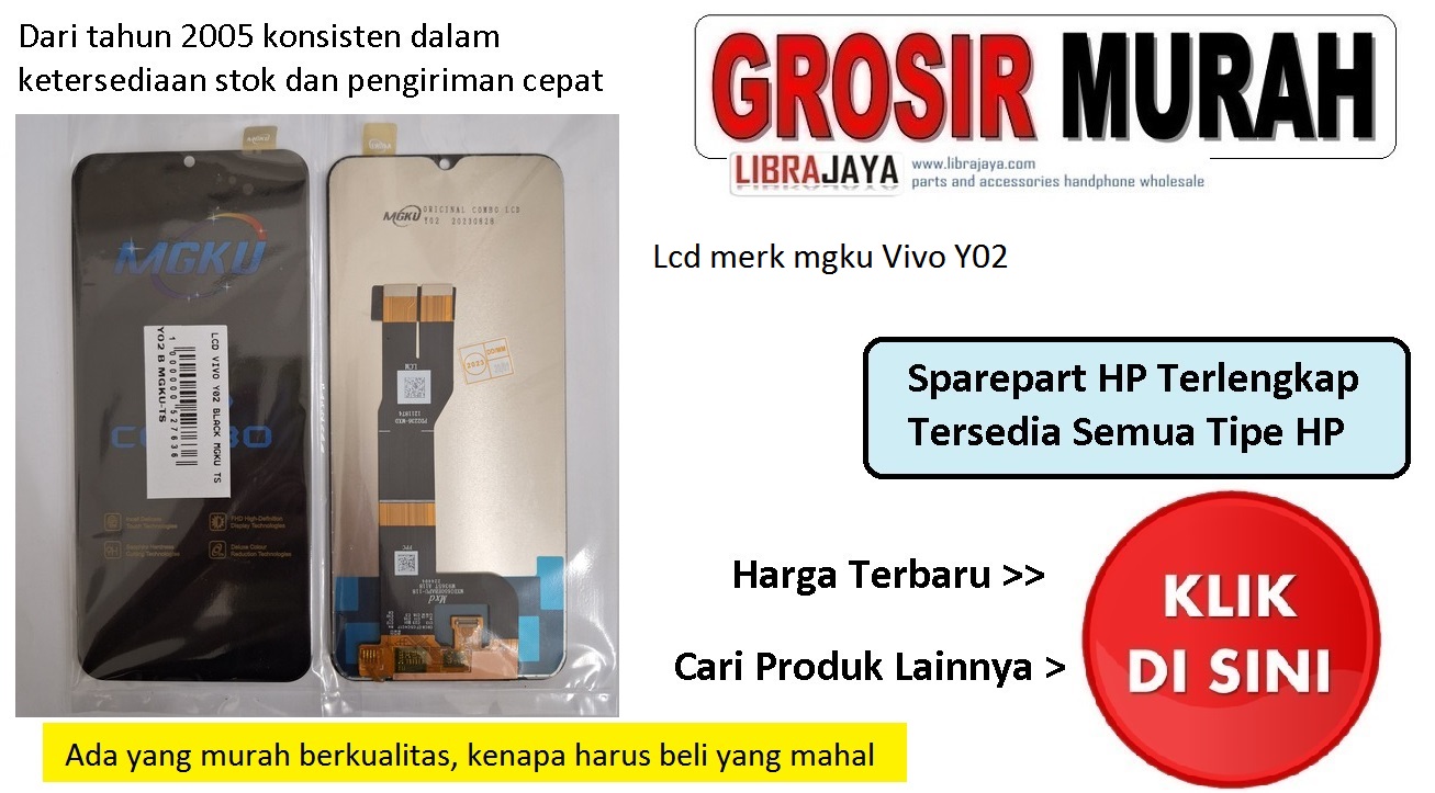 Lcd merk mgku Vivo Y02 garansi lem