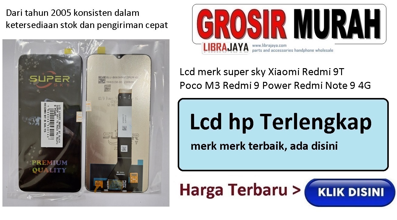 Lcd merk super sky Xiaomi Redmi 9T Poco M3 Redmi 9 Power Redmi Note 9 4G