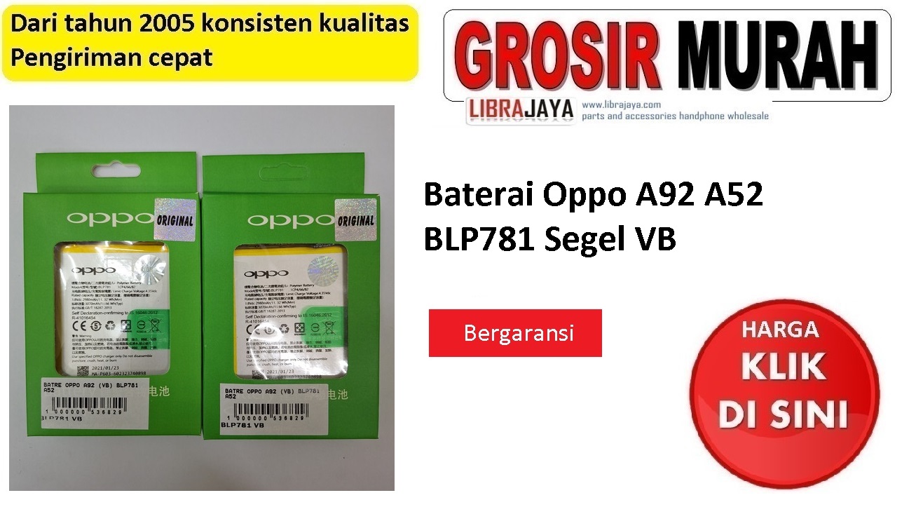 Baterai Oppo A92 A52 BLP781 Segel VB | baterai oppo A52 | baterai BLP781 bergaransi