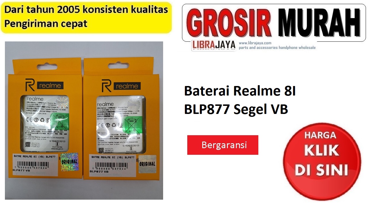 Baterai Realme 8I BLP877 Segel VB | Baterai BLP877 bergaransi