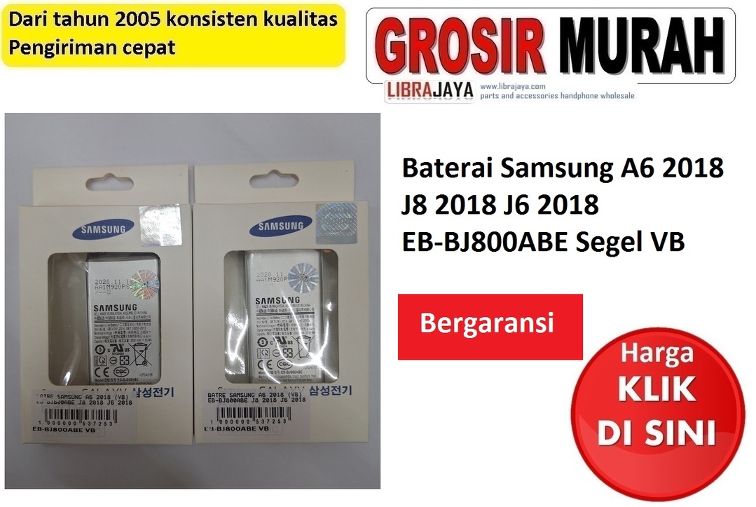 Baterai Samsung A6 2018 J8 2018 J6 2018 EB-BJ800ABE Segel VB