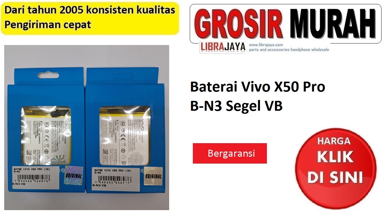 Baterai Vivo X50 Pro B-N3 Segel VB bergaransi