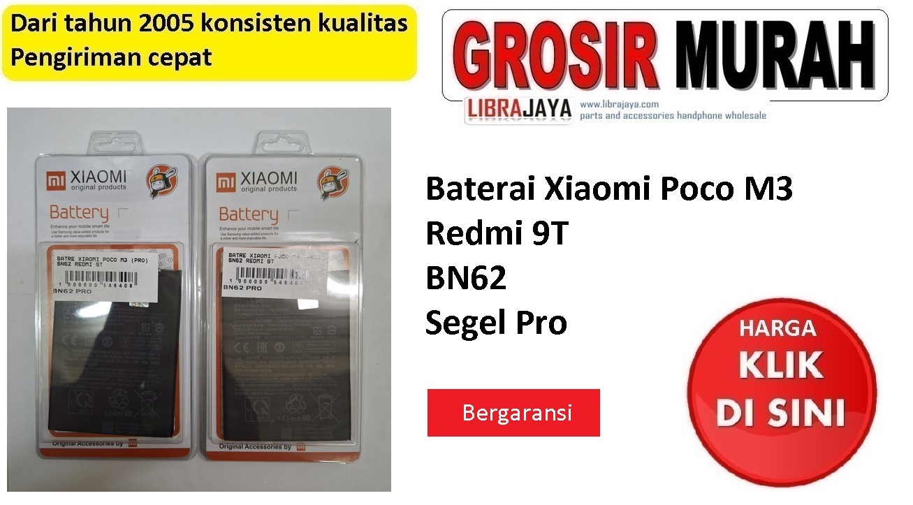 Baterai Xiaomi Poco M3 segel pro BN62 Redmi 9T