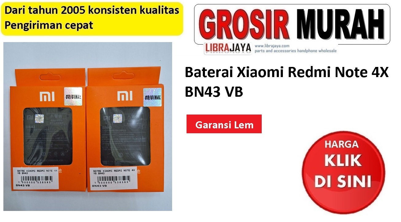 Baterai Xiaomi Redmi Note 4X BN43 VB