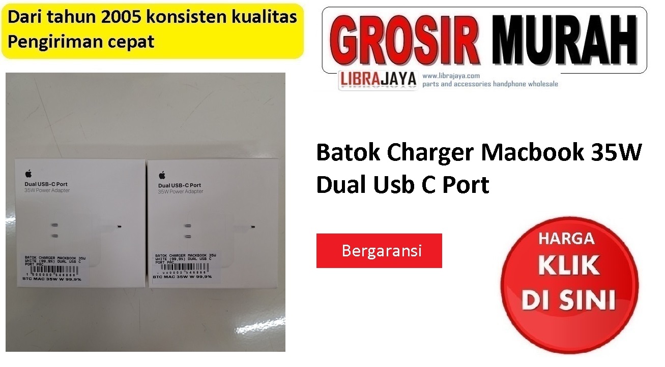 Batok Charger Macbook 35W Dual Usb C Port Pack
