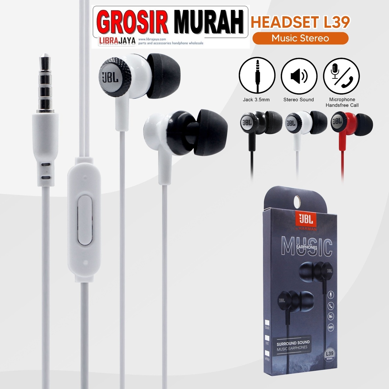 Handsfree L39 | Earphone | Headset | White