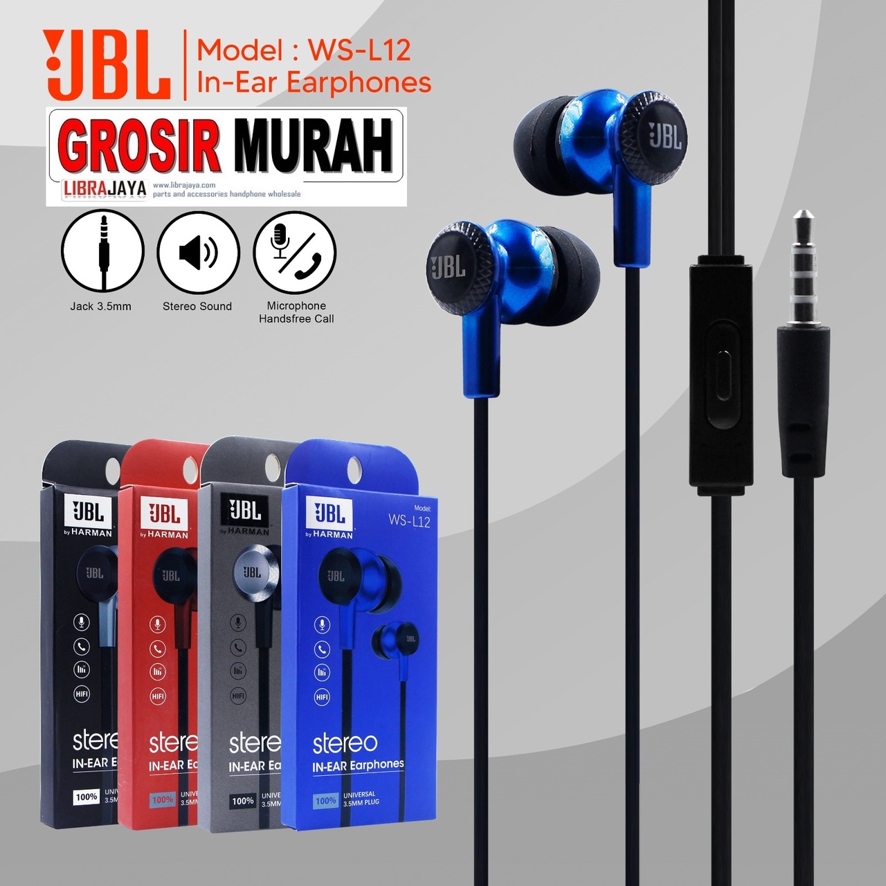 Handsfree WS-L12 | Headset | Earphone | Blue