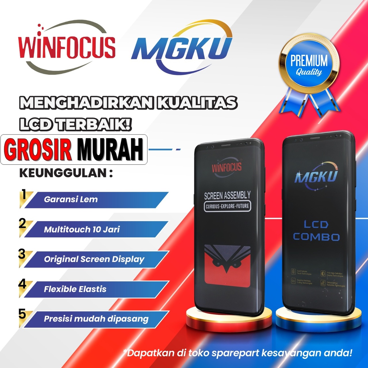 Lcd merk Winfocus bergaransi lem