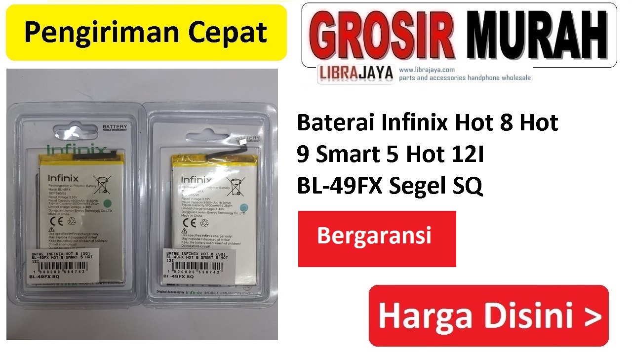 Baterai Infinix Hot 8 Hot 9 Smart 5 Hot 12I BL-49FX Segel SQ bergaransi