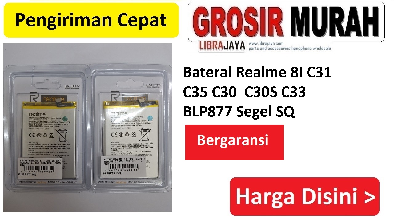 Baterai Realme 8I C31 C35 C30 C30S C33 BLP877 Segel SQ bergaransi