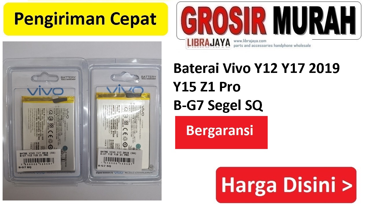 Baterai Vivo Y12 Y17 2019 Y15 Z1 Pro B-G7 Segel SQ bergaransi