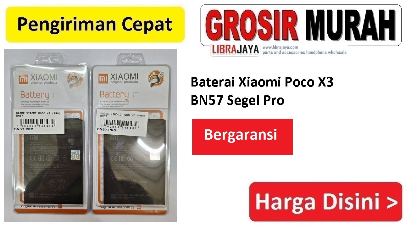 Baterai Xiaomi Poco X3 BN57 Segel Pro