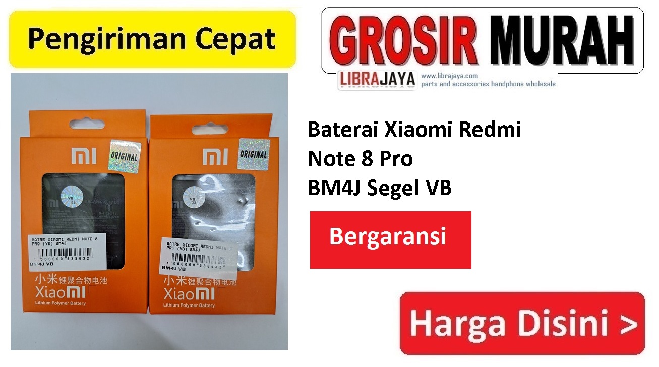 Baterai Xiaomi Redmi Note 8 Pro BM4J Segel VB