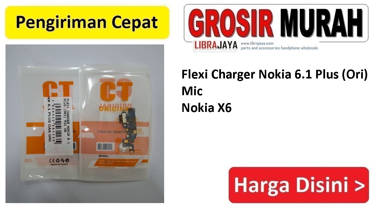 Fleksibel Charger Ori Nokia 6.1 Plus Mic X6