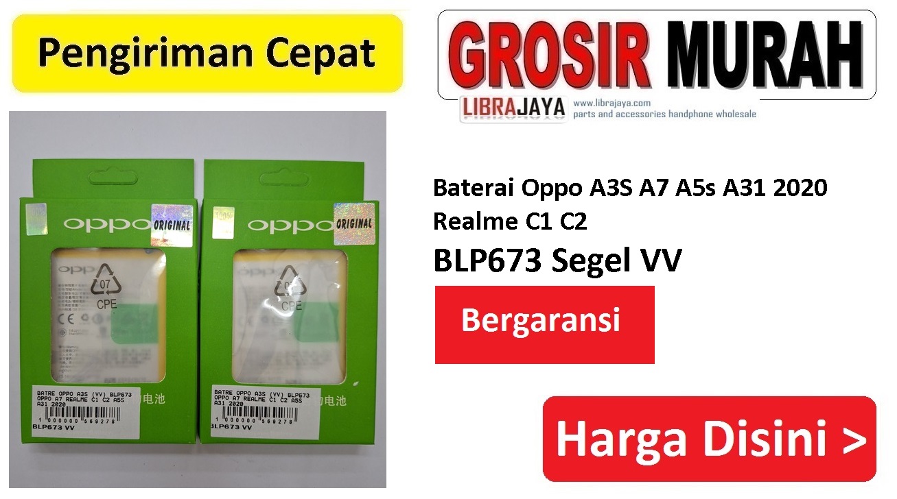 Baterai Oppo A3S Oppo A7 Realme C1 C2 A5S A31 2020 BLP673 Segel VV