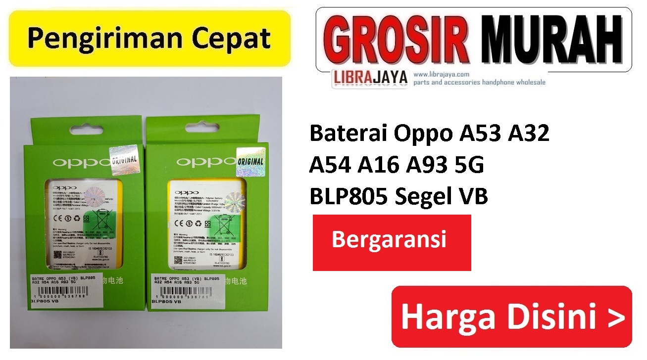 Baterai Oppo A53 A32 A54 A16 A93 5G BLP805 Segel VB