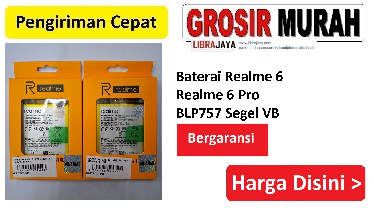 Baterai Realme 6 Realme 6 Pro BLP757 Segel VB