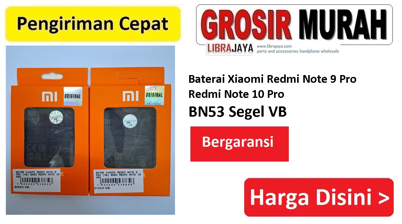 Baterai Xiaomi Redmi Note 9 Pro Redmi Note 10 Pro BN53 Segel VB