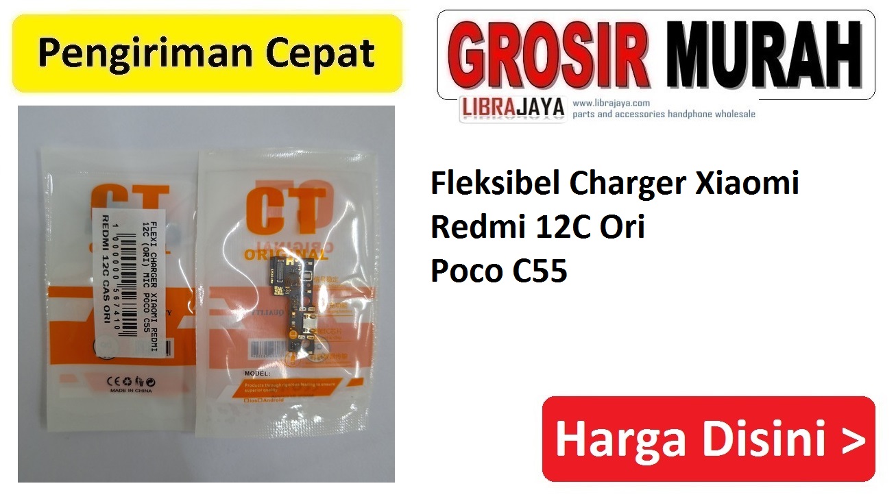 Jual Flexi Charger Ori Xiaomi Redmi 12C Poco C55 Fleksibel Flexible Fleksi Flexibel Flex Con Tc Connector Pcb Konektor cas papan charging