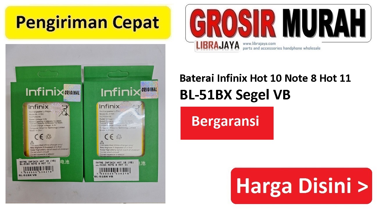 Baterai Infinix Hot 10 Note 8 Hot 11 BL-51BX Segel VB
