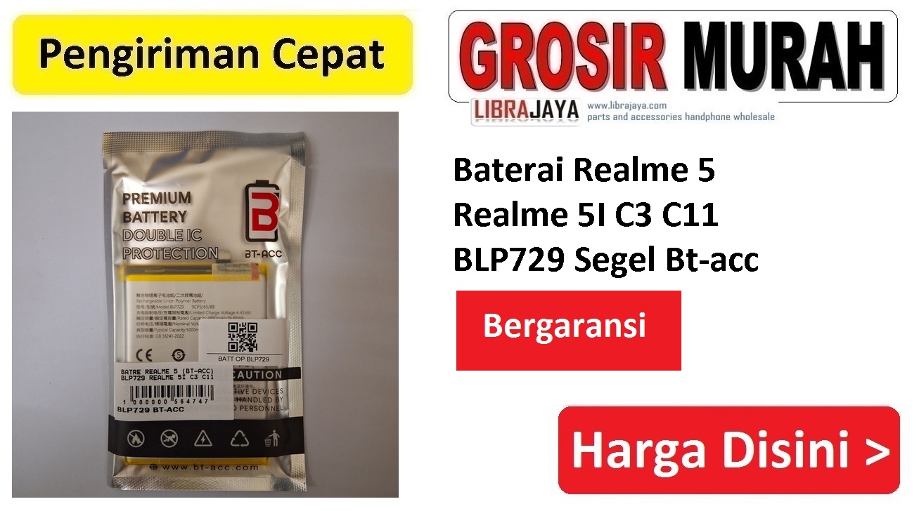 Baterai Realme 5 BLP729 Segel Bt-acc Realme 5I C3 C11
