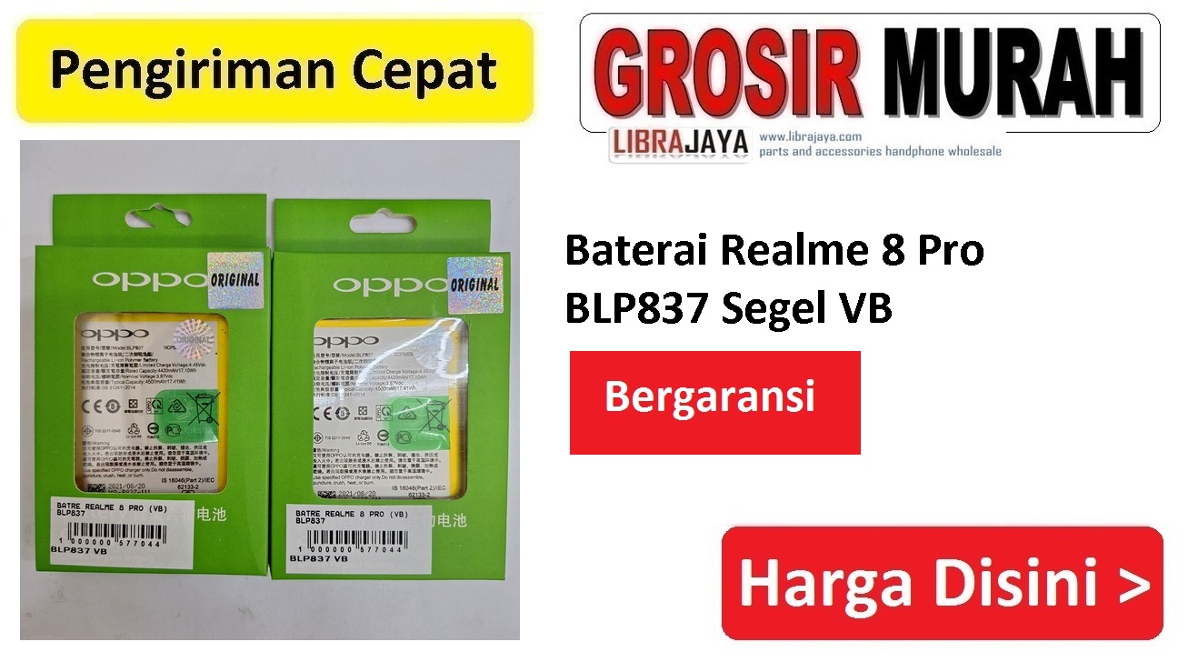 Baterai Realme 8 Pro BLP837 Segel VB