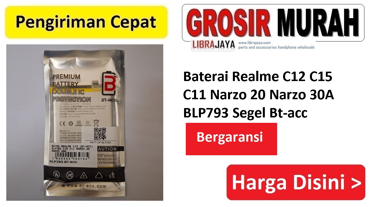 Baterai Realme C12 BLP793 Segel Bt-acc C15 C11 Narzo 20 Narzo 30A