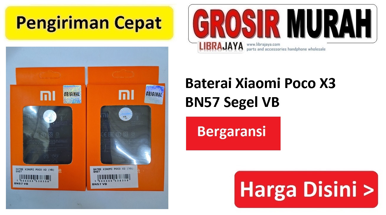 Baterai Xiaomi Poco X3 BN57 Segel VB