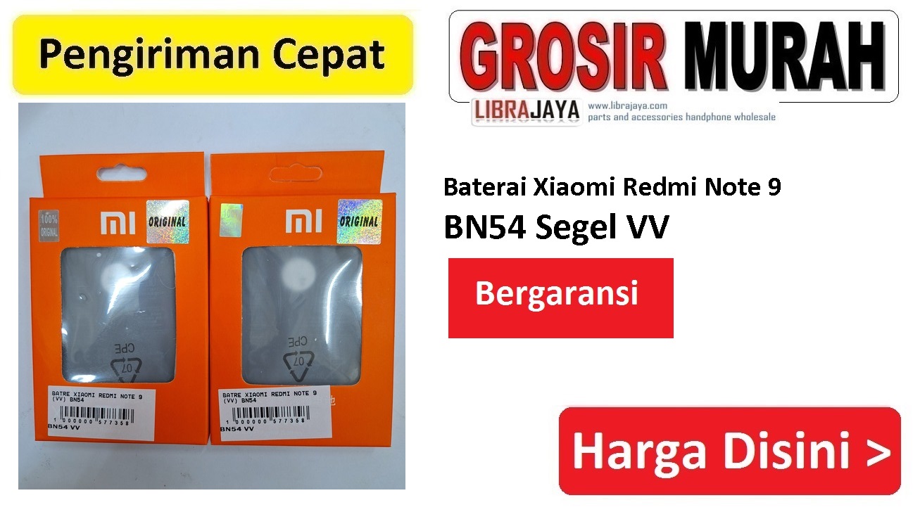 Baterai Xiaomi Redmi Note 9 BN54 Segel VV