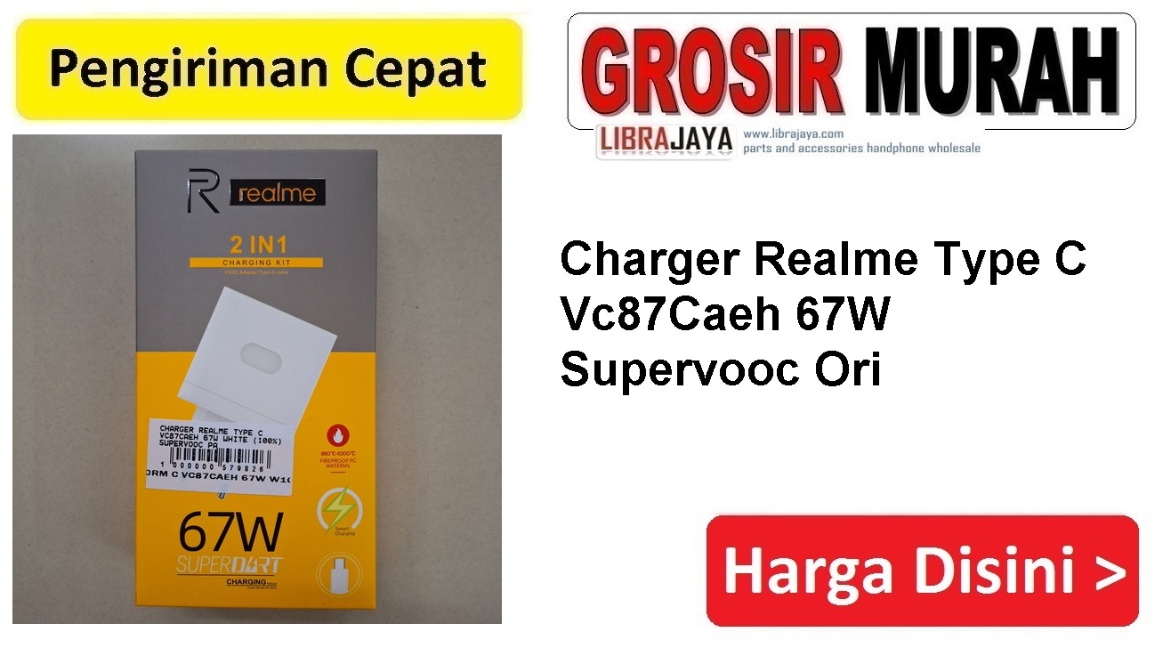 Charger Realme Type C Vc87Caeh 67W Supervooc Ori Tc Casan usb travel charger Spare Part Hp Grosir