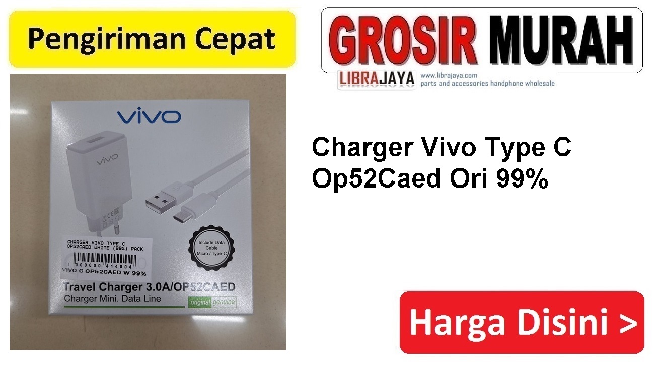 Charger Vivo Type C Op52Caed Ori 99 Tc Casan usb travel charger Spare Part Hp Grosir