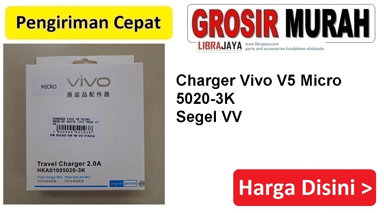 Charger Vivo V5 Micro 5020-3K Segel VV Tc Casan usb travel charger Spare Part Hp Grosir