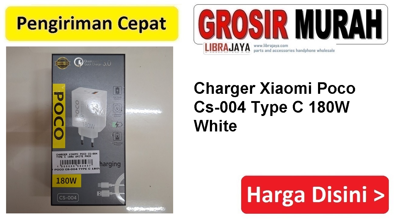 Charger Xiaomi Poco Cs-004 Type C 180W White Pack