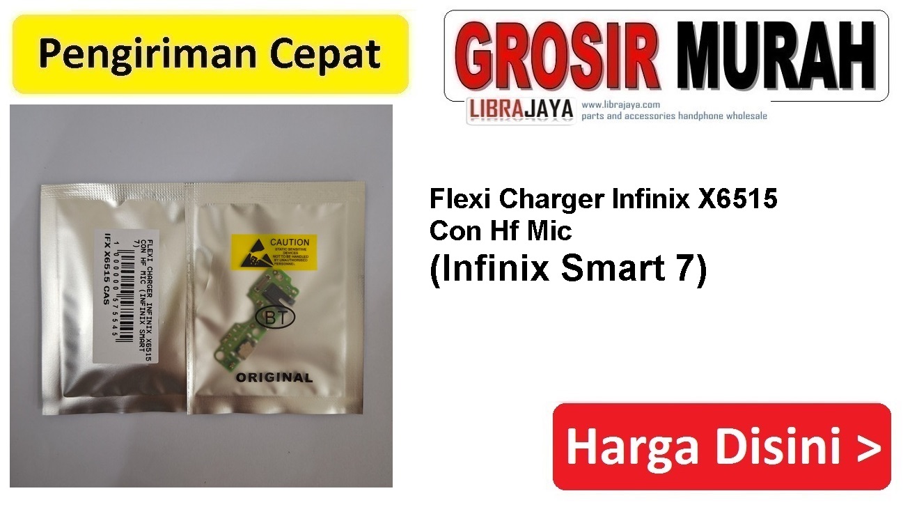 Flexi Charger Infinix X6515 Con Hf Mic (Infinix Smart 7) Fleksibel Charger Fleksi Con Cas Papan Board Konektor Flexible Grosir Spare Part Flexibel Flex Cable Charging Port Dock