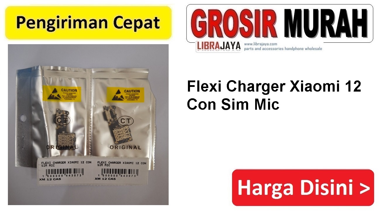 Jual Flexi Charger Xiaomi 12 Con Sim Mic Fleksibel Flexible Fleksi Flexibel Flex Con Tc Connector Pcb Konektor cas papan charging