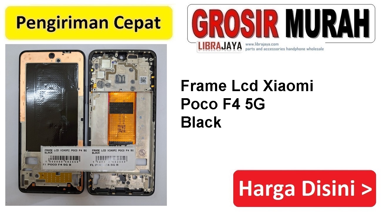 Frame Lcd Xiaomi Poco F4 5G Black Middle Frame Front Dudukan Tulang Tengah Bazel lcd Bezel Plate Spare Part Hp Grosir