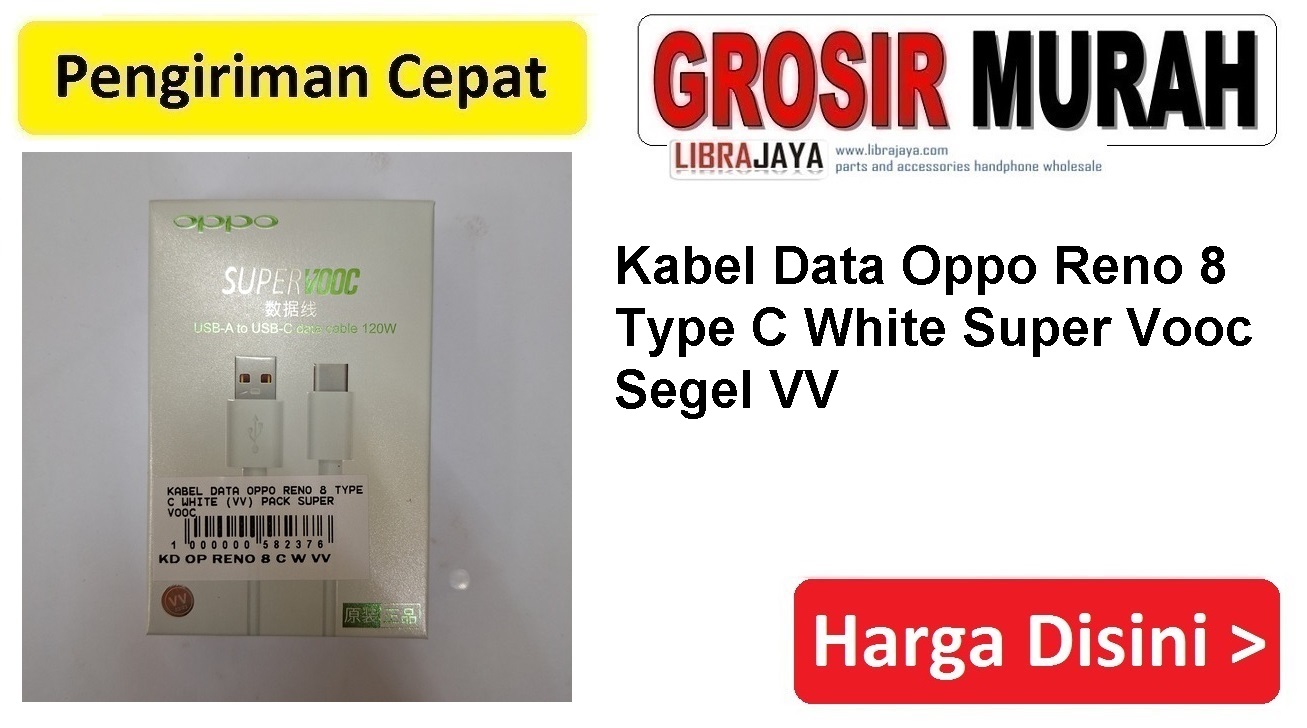 Kabel Data Oppo Reno 8 Type C White (Vv) Pack Super Vooc