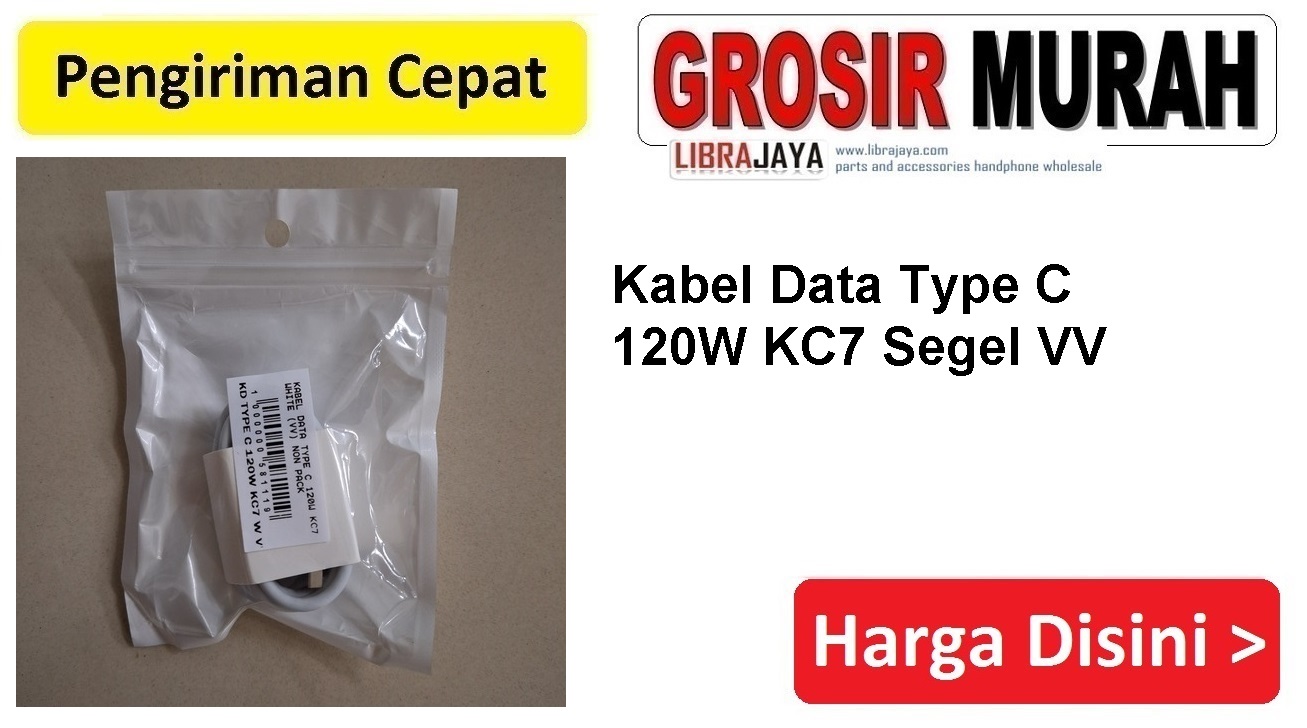 Kabel Data Type C 120W KC7 Segel VV Non Pack Data Cable usb charging kabel cas hp charger Spare Part Hp Grosir