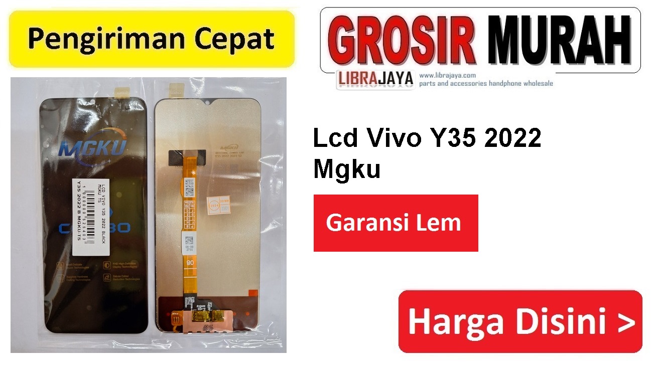 Lcd Vivo Y35 2022 Black Mgku Ts Fullset Touchscreen Lcd Ts Garansi lem Termurah Spare Part Hp Grosir