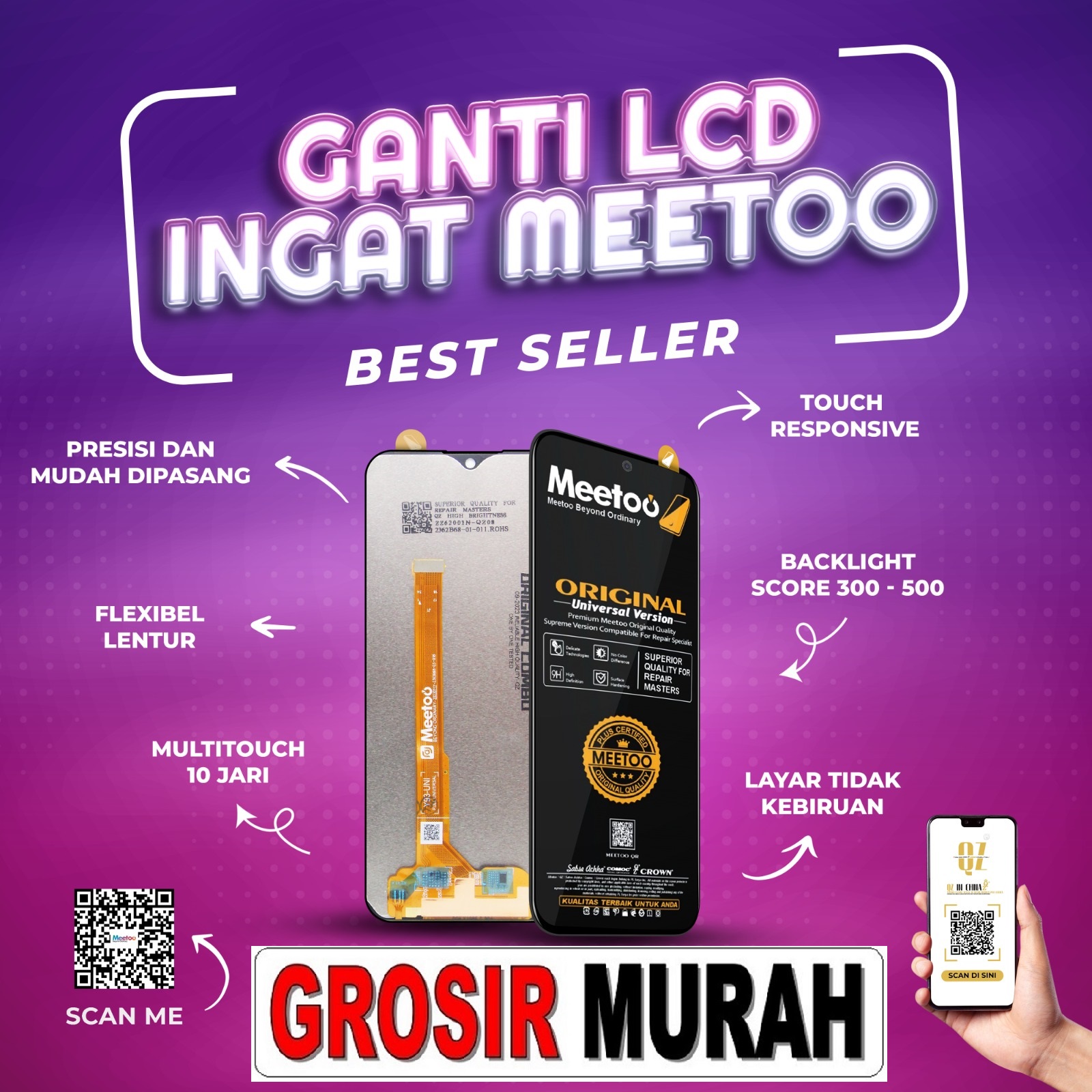 harga terbaru lcd meetoo