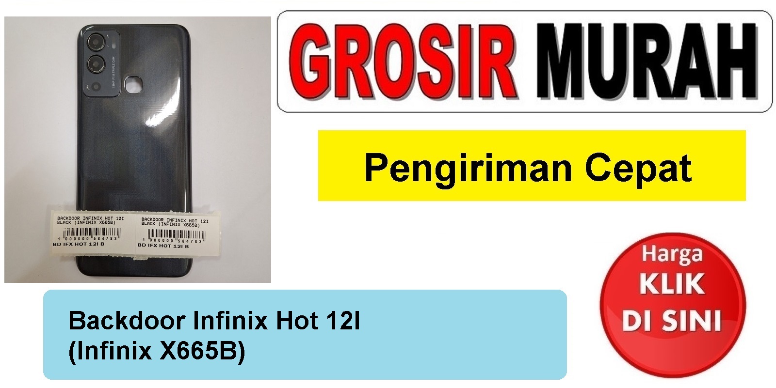 Backdoor Infinix Hot 12I (Infinix X665B) Backcover Tutup Belakang Back Casing Housing Spare Part Hp Grosir