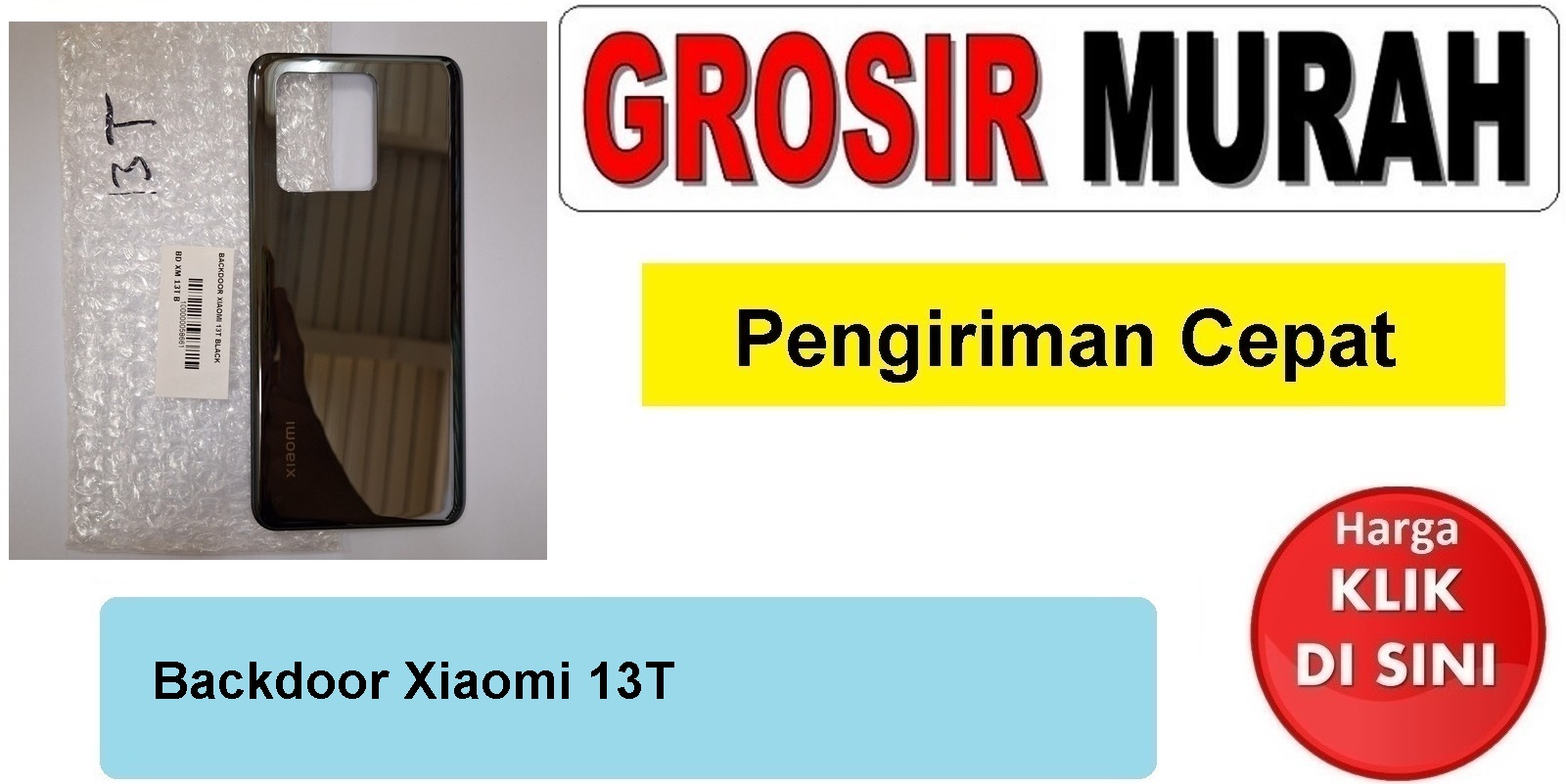 Backdoor Xiaomi 13T Black Backcover Tutup Belakang Spare Part Hp Grosir