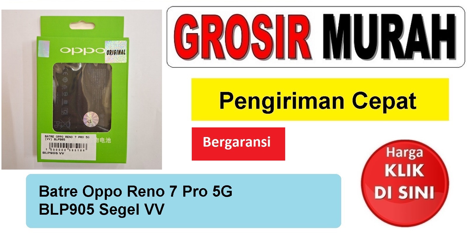 Batre Oppo Reno 7 Pro 5G (Vv) Blp905 Baterai Battery Bergaransi Batere Spare Part Hp Grosir