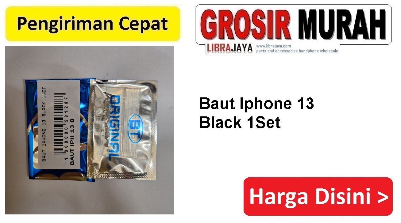 Baut Iphone 13 Black 1Set Set bawah Screw Spare Part Hp Grosir